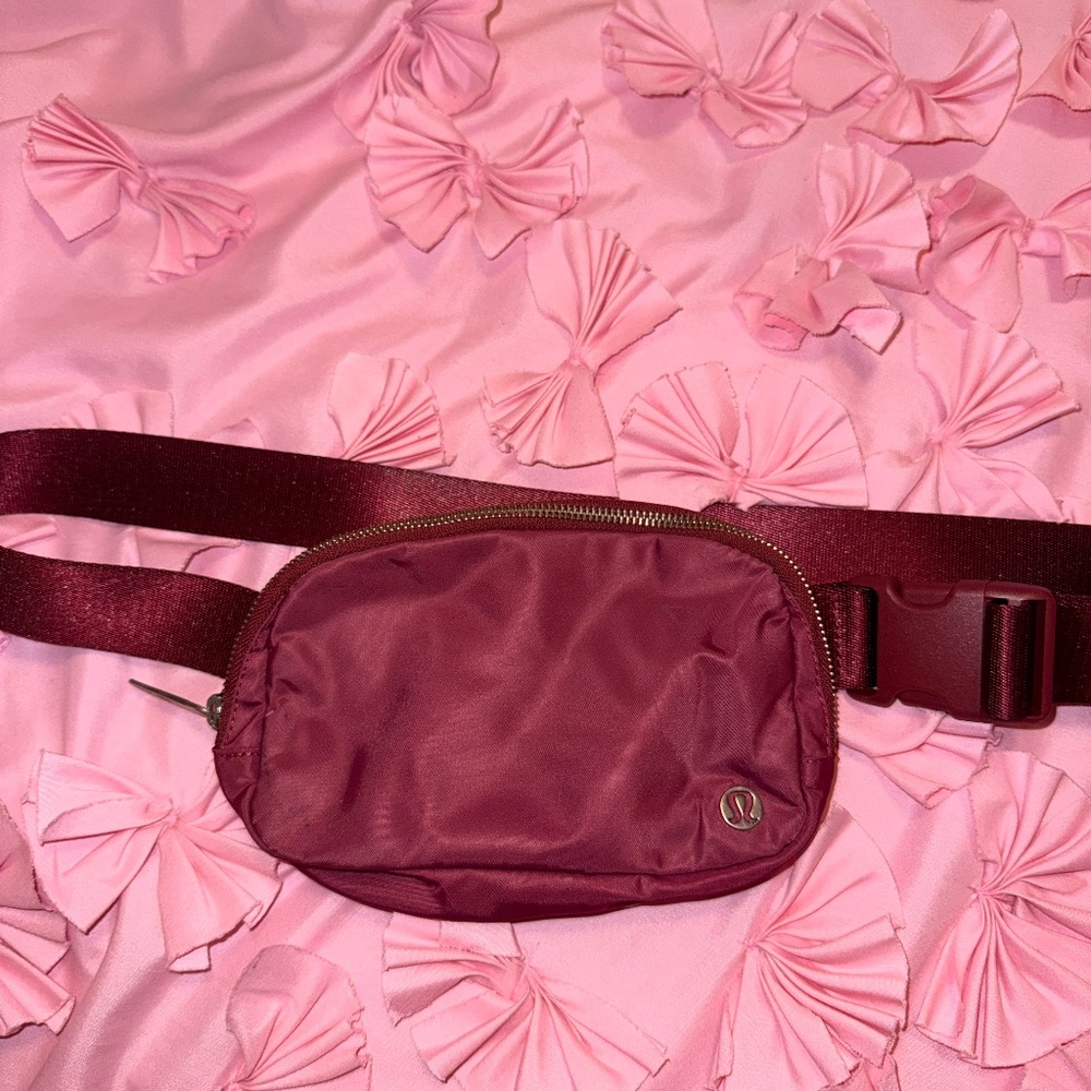 Burgundy Lululemon belt bag